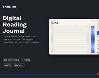 Digital Reading Journal, GoodNotes Reading Log, Book Tracker, Book Review Template, iPad Reading Planner, Printable