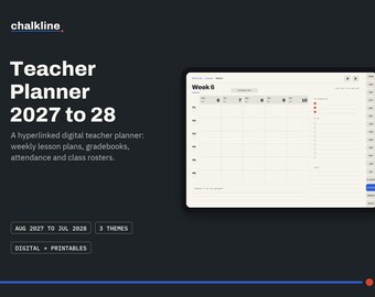 Teacher Planner 2027 2028, Digital Teacher Planner, Lesson Planner, Gradebook, GoodNotes iPad Teacher Planner, Printable