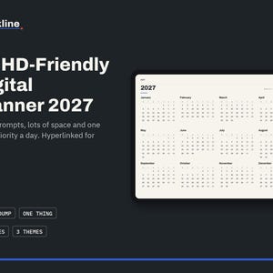 ADHD Planner 2027, ADHD Digital Planner, GoodNotes iPad Planner, Brain Dump, Routine Planner, Printable ADHD Pages