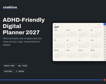 ADHD Planner 2027, ADHD Digital Planner, GoodNotes iPad Planner, Brain Dump, Routine Planner, Printable ADHD Pages