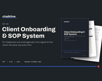Client Onboarding and SOP Templates for Freelancers and Small Agencies, Client Tracker Spreadsheet, Welcome Pack