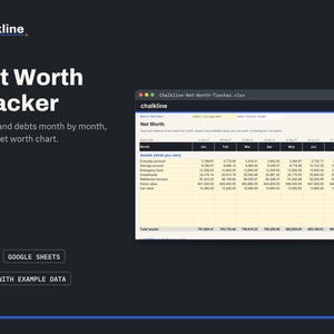 Net Worth Tracker Spreadsheet, Excel Google Sheets Net Worth Calculator, Assets and Debts Tracker, Personal Finance Template