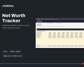 Net Worth Tracker Spreadsheet, Excel Google Sheets Net Worth Calculator, Assets and Debts Tracker, Personal Finance Template