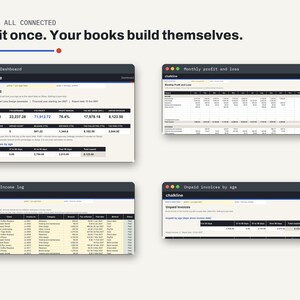 Small Business Bookkeeping Spreadsheet, Excel Google Sheets, Income Expense Tracker, Profit and Loss, Mileage Log, Invoices