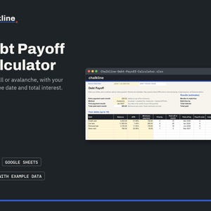 Debt Payoff Calculator Spreadsheet, Debt Snowball Avalanche Tracker, Excel Google Sheets, Credit Card Payoff Planner