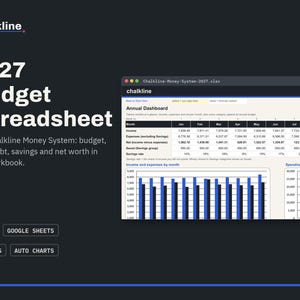 Budget Spreadsheet 2027, Excel Google Sheets Budget Template, Monthly Budget, Debt Payoff, Sinking Funds, Net Worth Tracker