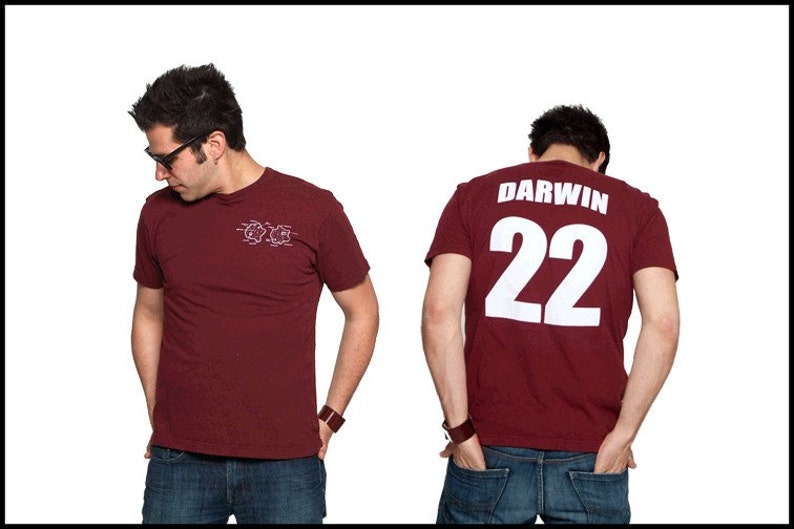 Charles Darwin Literary T-Shirt Jersey Reader Book Gift Author NOVEL-T Science Big Bang Theory image 1