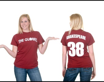 William Shakespeare T-Shirt Jersey - The Globe Theater - Bookclub Nerd Librarian Funny Book T-Shirts - Literary T-Shirt NOVEL-T