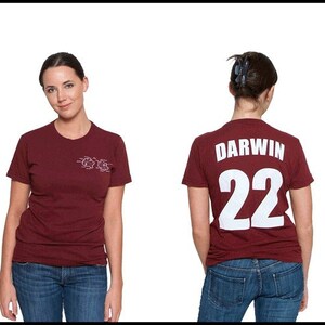 Charles Darwin Literary T-Shirt Jersey Reader Book Gift Author NOVEL-T Science Big Bang Theory image 2