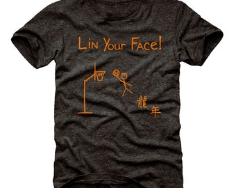 Jeremy Lin T-Shirt "LIN YOUR FACE" New York Knicks - Hand Drawn Artwork & Original Screen Print