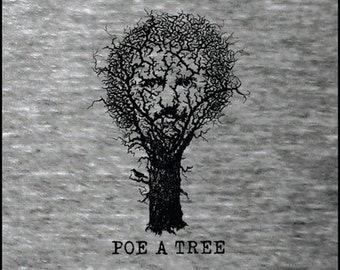 Edgar Allan Poe "Poe A Tree" Literary Poet T-Shirt - Reader Reading Book Club Gift Librarian - NOVEL-T