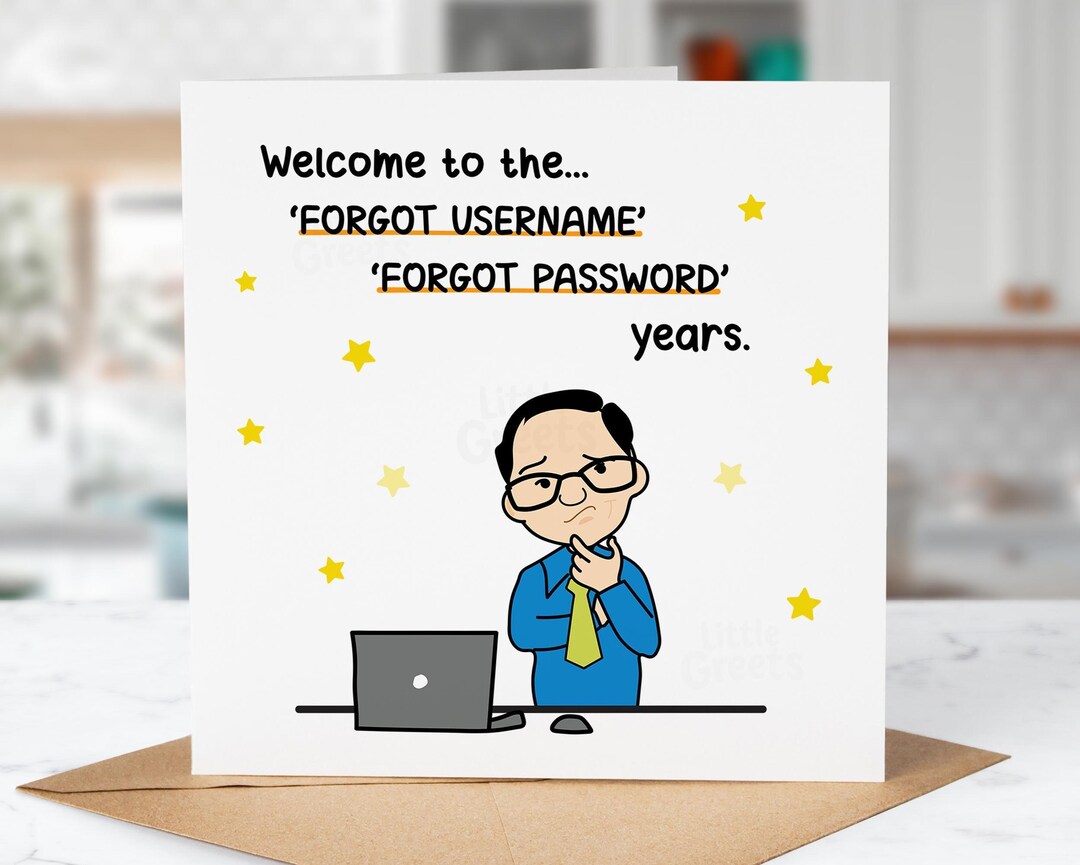 Funny Birthday Card, Forgot Password Days, Personalised Card, Greeting ...