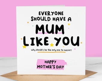 Mothers Day Card, Mum like you, Funny Mothers Day Card, Quirky Cute Greeting Card For Mum