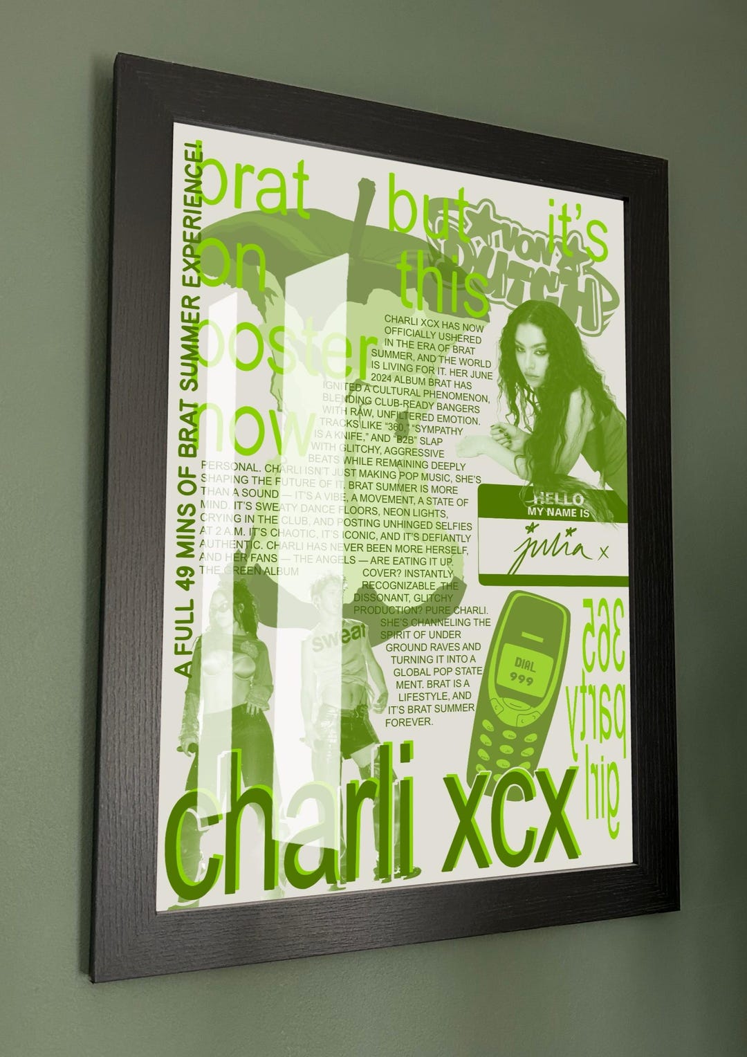 Charli Xcx Brat Music Poster - Colour Change Available - Etsy