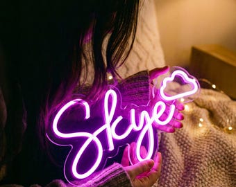Letrero de neón personalizado, luz con nombre personalizado, LED para pared, habitación infantil, boda