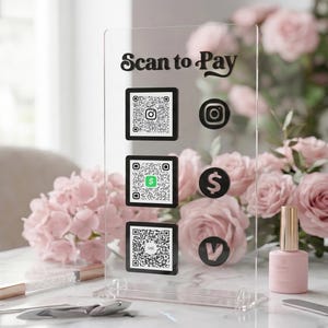 Custom QR Code Sign:  Venmo Cash App PayPal Display | Small Business Sign T3