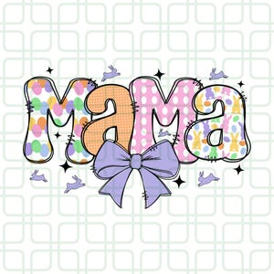 Mama Easter Coquette Png, Happy Easter PNG, Easter Png Bundle, Mini, Nana, Gigi, Retro Easter Egg Png, Easter Bunny Png, Floral Spring Png