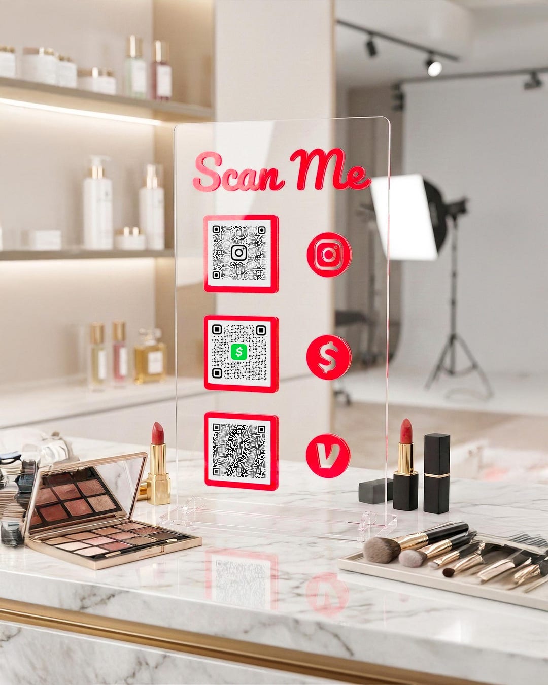 Custom Acrylic QR Code Sign: Scan to Pay, Social Media, Business ...