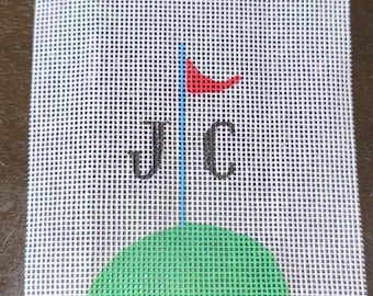 Etiqueta de equipaje personalizada de bordado de golf, proyecto para principiantes, lona de malla de 18"