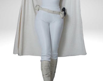 Padme Amidala Cosplay Costume: White Cape & Belt - Star Wars Replica