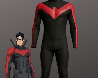 Red Nightwing Cosplay Suit: Custom Fit Superhero Bodysuit