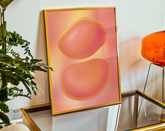 Impresión de arte abstracto naranja: póster moderno, arte de pared grande, decoración de pared moderna, arte de pared colorido, arte contemporáneo, decoración de pared geométrica
