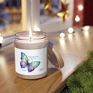 Butterfly Design Scented Candle, 9oz - Be You Inspirational Quote Candle, Unique Gift, Home Decor, Self Care, Aromatherapy Candle