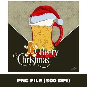 PNGデジタルイラスト3点パック - ビールのクリスマス - オリーブ