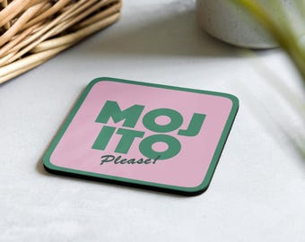Posavasos de cóctel mojito, posavasos de bebidas por mi cuenta, regalo para el hogar U76, amante del mojito, regalo de fiesta, posavasos de mojito para decoración de fiestas