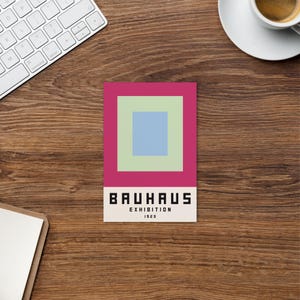 Cartão postal da exposição Bauhaus, arte da exposição Bauhaus BP21, decoração de casa inspirada na Bauhaus