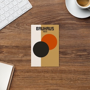 Cartão postal da exposição Bauhaus cores de outono, exposição de arte Bauhaus BP6, decoração de casa inspirada em Bauhaus