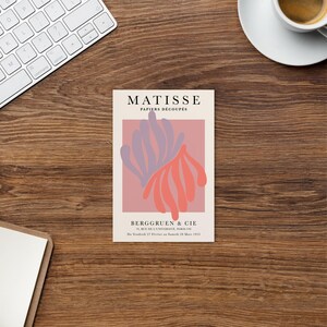 Henri Matisse bloemtinten van roze, papieren decoupes kunst P31, Matisse uitgesneden ansichtkaart