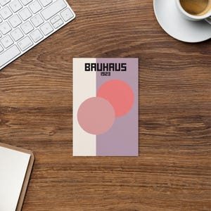 Carte postale de l'exposition Bauhaus nuances de rose, art de l'exposition Bauhaus BP8, décoration d'intérieur inspirée du Bauhaus