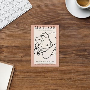 Visage dessiné d'Henri Matisse, papier découpé art P17, carte postale inspirée de Matisse Cutout