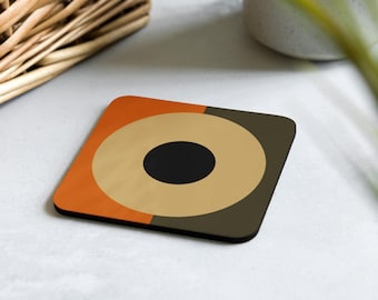 Podkładka pod kubek z motywem wystawy Bauhaus Abstrakcyjny jesienny klimat U35, Sztuka wystawy Bauhaus, Druk wystawy Bauhaus, Podkładka inspirowana Bauhausem