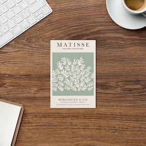 henri matisse het schaap kasteel groen beige, papier decoupes kunst P39, matisse knipsel geïnspireerde ansichtkaart