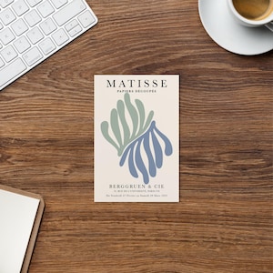 henri matisse twee bloempastelkleuren, papieren decoupes kunst P11, op matisse uitgesneden ansichtkaart