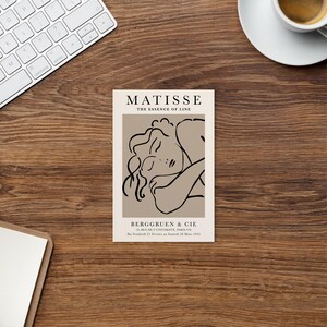 senhora desenhada por Henri Matisse, arte em decoupes de papel P28, cartão postal inspirado no recorte de Matisse