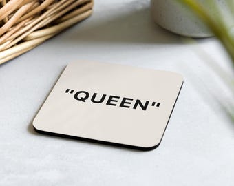 Posavasos Queen, regalo para el hogar U69, comillas "QUEEN", regalo Queen, decoración sorpresa para posavasos Queen