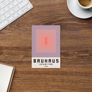 Carte postale de l'exposition Bauhaus nuances de rose, art de l'exposition Bauhaus BP37, décoration d'intérieur inspirée du Bauhaus