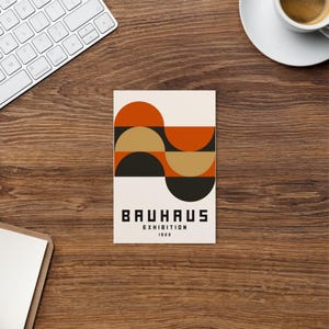 Bauhaus-tentoonstellingskaart herfstkleurengolven, Bauhaus-tentoonstellingskunst BP10, Bauhaus-geïnspireerde woondecoratie