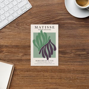 henri matisse bloem groen paars, papier decoupes kunst P30, matisse knipsel geïnspireerde ansichtkaart