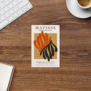 henri matisse bloem, papieren decoupes kunst P32, matisse knipsel geïnspireerde ansichtkaart