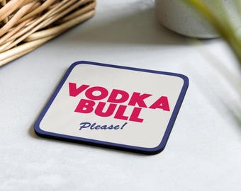 Posavasos Vodka Bull, posavasos de bebidas gratis, regalo para el hogar U72, amante del Vodka Bull, regalo de fiesta, decoración sorpresa con posavasos Vodka Bull
