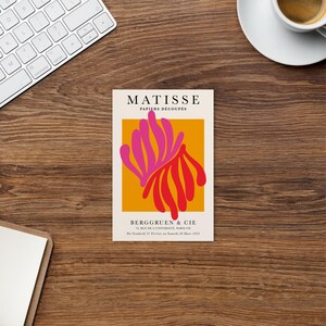 fleurs aux couleurs vives d'Henri Matisse, papier découpé art P33, carte postale inspirée de la découpe de Matisse