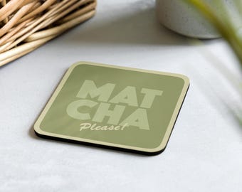 Posavasos de matcha, posavasos de regalo para bebidas, regalo para el hogar U83, amante del café con leche matcha, regalo de fiesta, posavasos de matcha, decoración retro