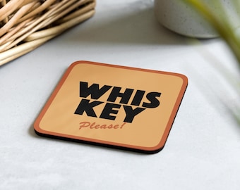 Posavasos de whisky, posavasos de regalo "Bebidas por mi cuenta", regalo para el hogar U81, amante del whisky, regalo de fiesta, posavasos de whisky con decoración retro