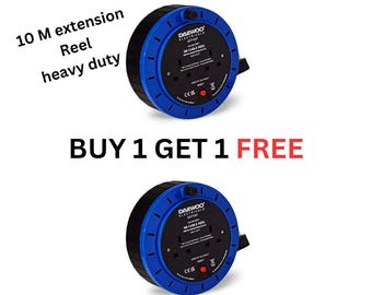 2 quantity Daewoo 10M Extension Lead Cable 2 Gang Way Plug Socket - 10M - New