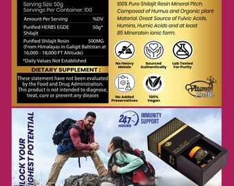 Halal and Lab tested 100% Pure Himalayan Shilajit Resin 50g Gold Grade Resin UK