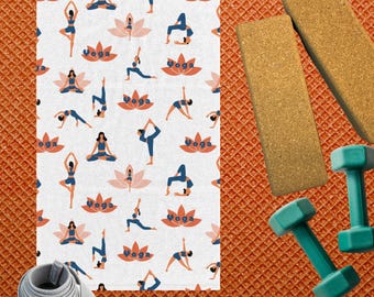 Toalla de regalo para yoga, toalla para esterilla de yoga y loto, toalla zen con estampado colorido, toalla para ejercicio y entrenamiento, toalla para gimnasio y fitness, toalla para asanas.